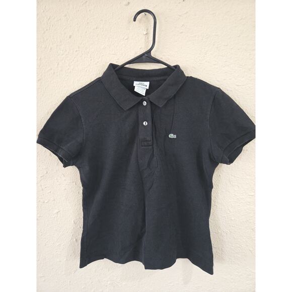Classic Kid's Lacoste Black Two-Ply Cotton Pique Blend SS Polo Sz 42 Or 4T-5T - Picture 1 of 4
